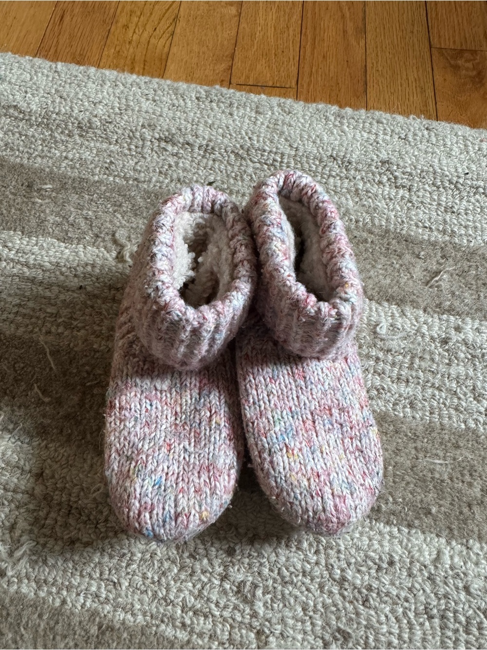 Bombas Pink Marled Knit Kids Slipper Booties